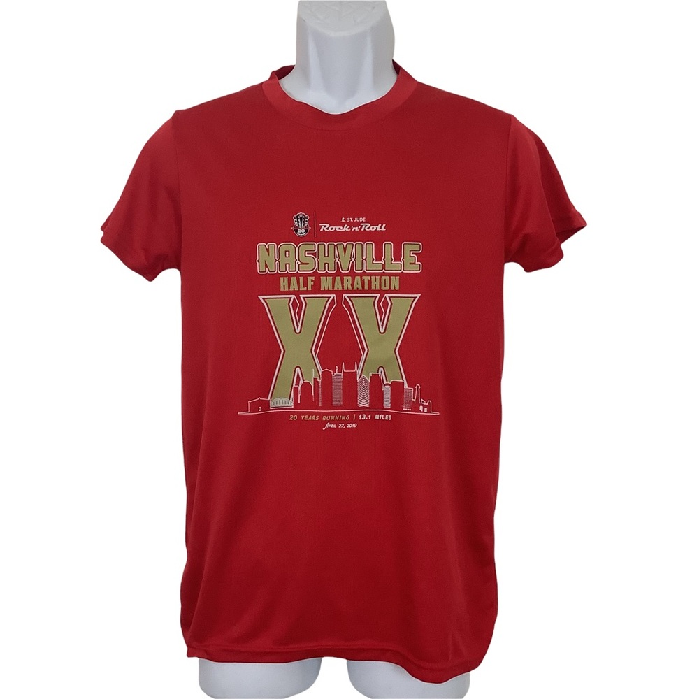 Rock N Roll Nashville Half Marathon 2019 20 Year Anniversary Tee Mens Sz Medium